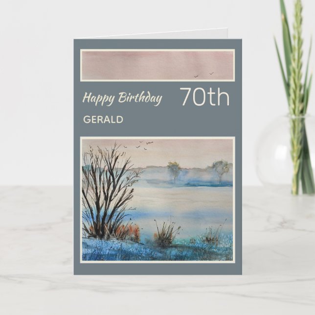 Personlig 70th Scenia Nature Birthday Card Kort (Framsida)