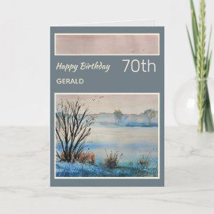 Personlig 70th Scenia Nature Birthday Card Kort