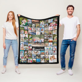 Personlig 74 Photo Collage Editable Färg Fleec Fleecefilt