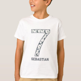 Personlig 7:e Birthday Shark Shirt T
