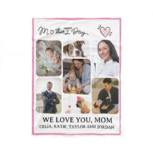 Personlig 7-Foto Fleece Blanket för Mamma