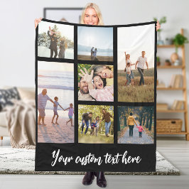 Personlig 7 Fotokollage Fleecefilt