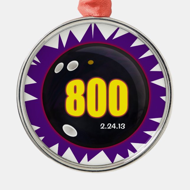 Personlig 800 i Bowling Julgransprydnad Metall (Framsidan)