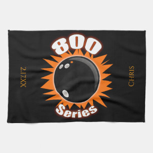 Personlig 800-serien i Black & Orange Bowling Kökshandduk