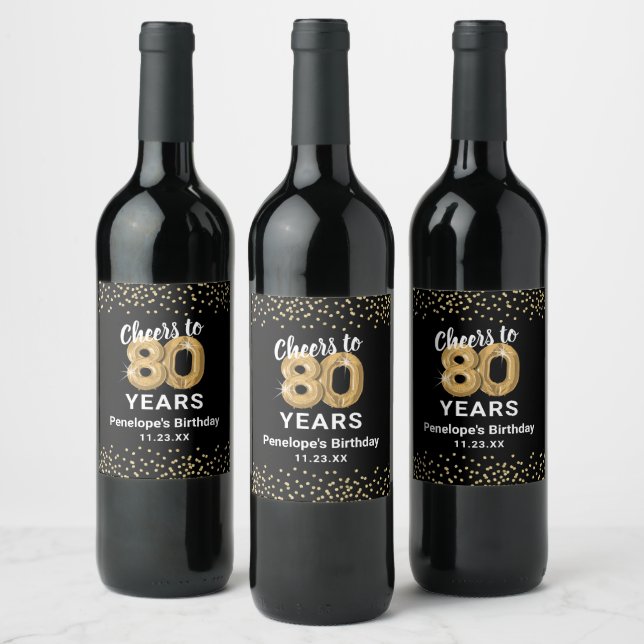 Personlig 80-årsdag vinflaska etikett (Flaskor)