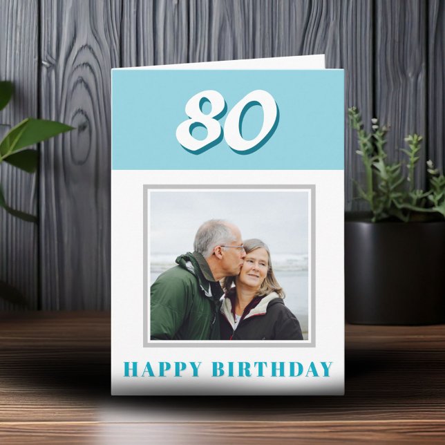 Personlig 80-årspresent med eget foto kort (Skapare uppladdad)
