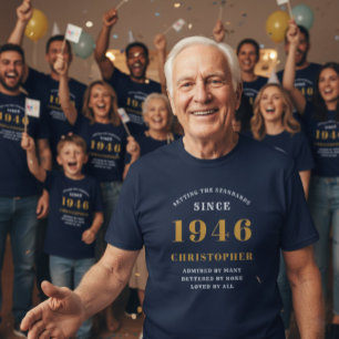 Personlig 80:e födelsedag 1946 Lägg till Namn Blue T Shirt