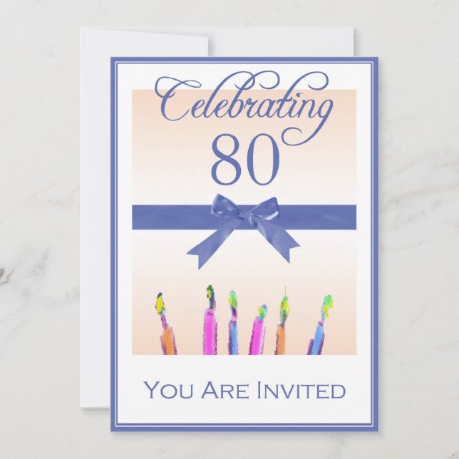 Personlig 80:e Födelsedagsfest inbjudan (Framsida)