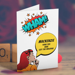 Personlig 80:e Vintagen Tecknad vid födelsedag Kort