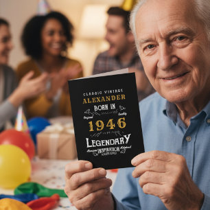 Personlig 80 födelsedag Born 1942 Vintage svart Kort