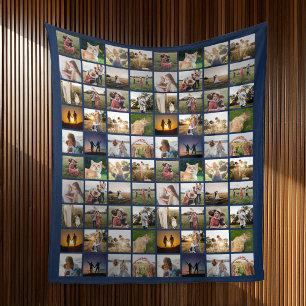 Personlig 80 Fotokollage Fleecefilt