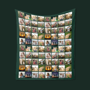 Personlig 80 Fotokollage Fleecefilt