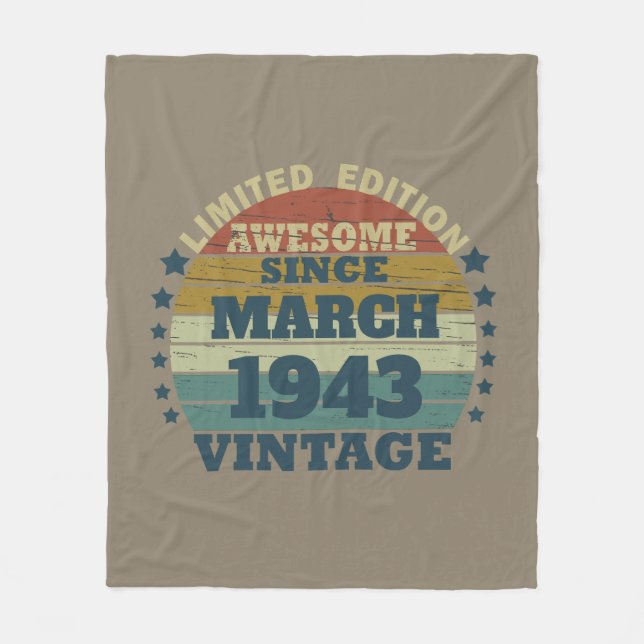 Personlig 80 vintagars 80-årsdag fleecefilt (Framsidan)