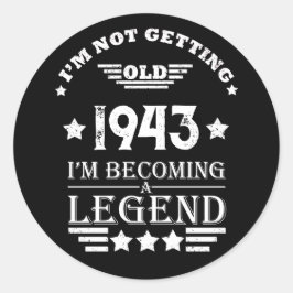 Personlig 80 vintagars 80-årsdag runt klistermärke