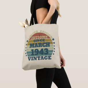 Personlig 80 vintagars 80-årsdag tygkasse
