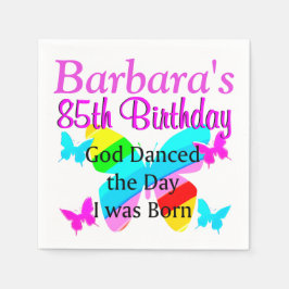 PERSONLIG 85 BUTTERFLISKA BIRTHDAY-NAPKINER PAPPERSSERVETT