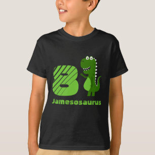 Personlig 8-årsdagsdinosaurie t shirt