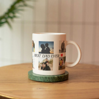 Personlig 8-bilds bästa pappa-mugg Två-Tonad mugg