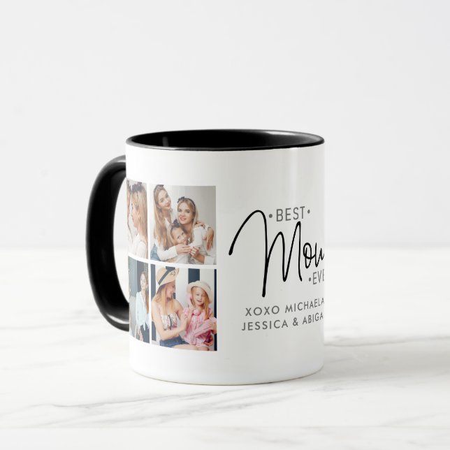 Personlig 8-foto 'Bästa mamma någonsin' Mugg (Framsida vänster)