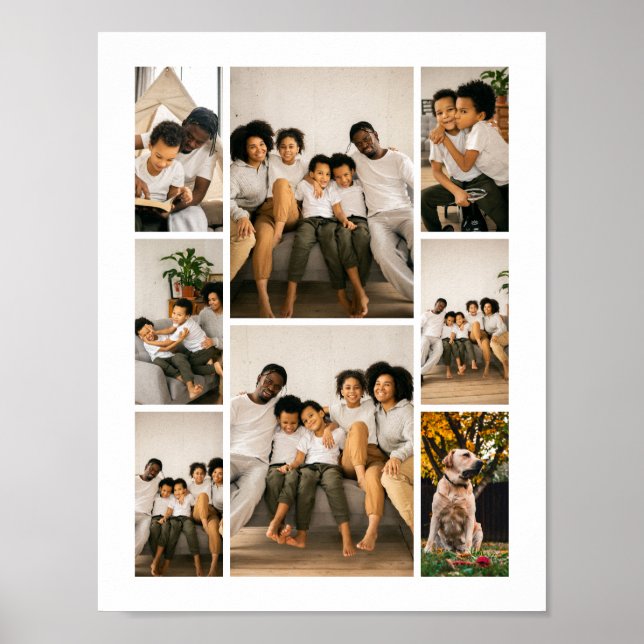 Personlig 8-foto collage poster (Framsidan)