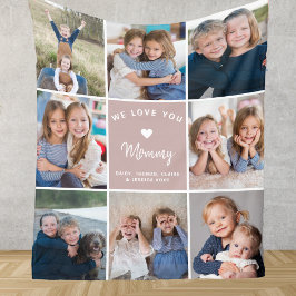 Personlig 8-fotokollage för Mamma Rosa Fleecefilt