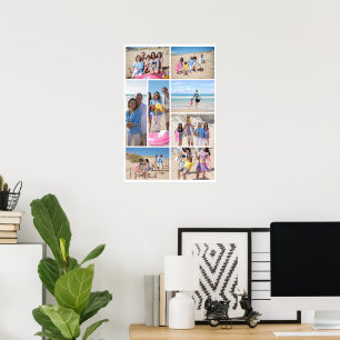 Personlig 8 fotokollage poster