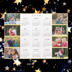 Personlig 8 Photo Collage 2024 Family Calendar