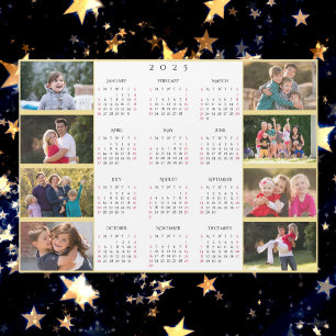 Personlig 8 Photo Collage 2025 Family Calendar