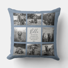 Personlig 8 Photo Collage Vintage Blue Kudde