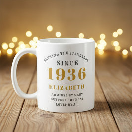 Personlig 90-årsdag 1936 Lägg till namn Elegant Kaffemugg