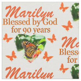 PERSONLIG 90:E BIRTHDAY BUTTERFLY FABRIC TYG