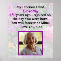 PERSONLIG 90:E BIRTHDAY PHOTO PRAYER