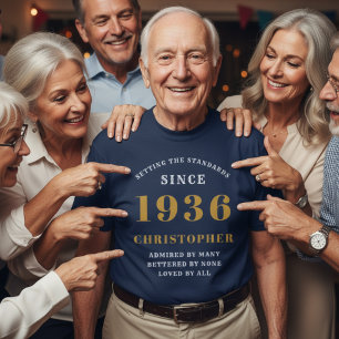 Personlig 90:e födelsedag 1936 Lägg till Namn Blue T Shirt