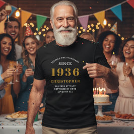Personlig 90:e födelsedag 1936 Namn Svarta Guld T Shirt