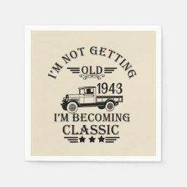 Personlig 90 vintage 90:e födelsedagsfest pappersservett