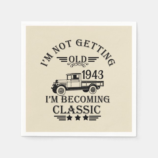 Personlig 90 vintage 90:e födelsedagsfest pappersservett (Framsidan)