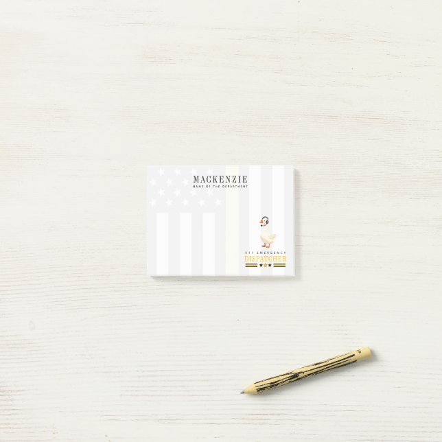 Personlig 911-Operatörsgås Med Hörlurar Post-it Block (On Desk)