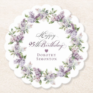 Personlig 95: Lila Lilac Flower Underlägg Papper