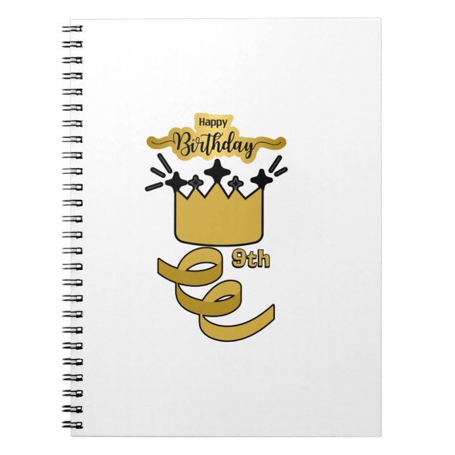 Personlig 9-årsdag Kungakrona Design Anteckningsbok (Framsidan)