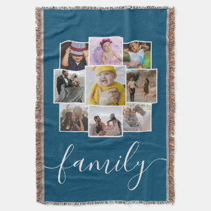 Personlig 9 Foto- och textfotomottagsfamilj Filt