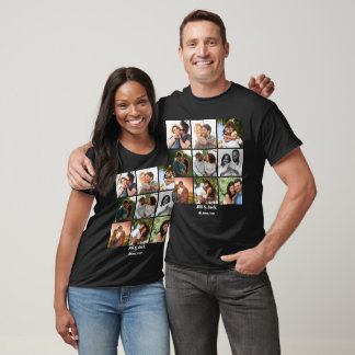Personlig 9 Fotokollage-mall för Par T Shirt