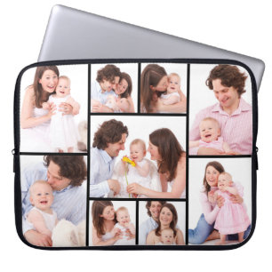 Personlig 9 Photo Collage Electronics Bag Laptop Fodral
