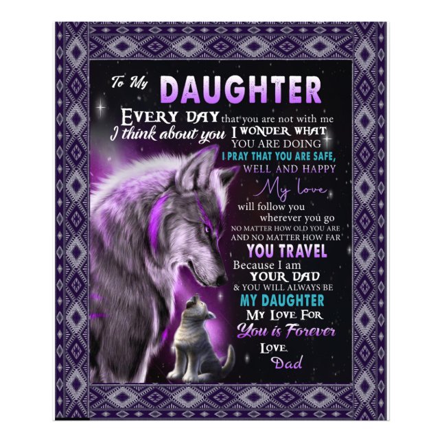 Personlig A Brev till min dotter Fototryck (Framsidan)