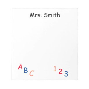 PERSONLIG ABC 123 Post-it-anteckningar Anteckningsblock
