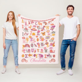 Personlig ABC-djur Fleecefilt