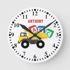 Personlig ABC Lastbil Construction Lastbilar Rund Klocka