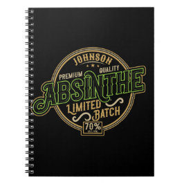 Personlig Absinthe Herbal Spirit Liquor Label Anteckningsbok