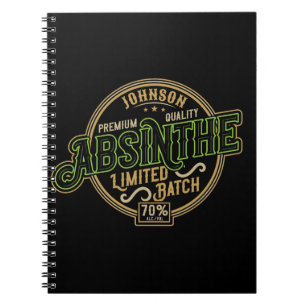 Personlig Absinthe Herbal Spirit Liquor Label Anteckningsbok