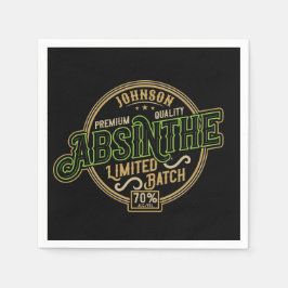 Personlig Absinthe Herbal Spirit Liquor Label Pappersservett