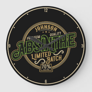 Personlig Absinthe Herbal Spirit Liquor Label Stor Klocka